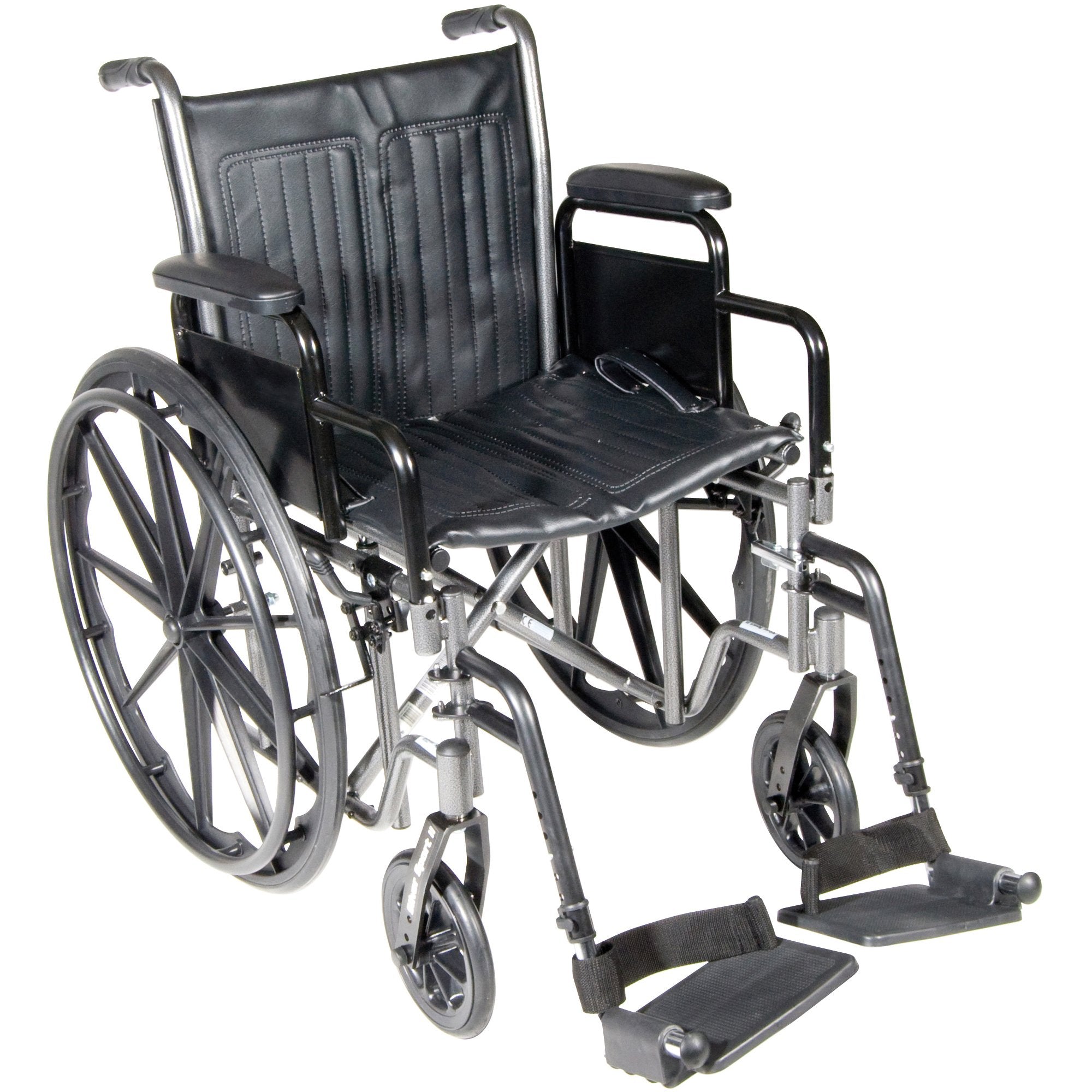 McKesson Brand - Wheelchair McKesson Dual Axle Desk Length Arm Swing-Away Footrest Black Upholstery 18 Inch Seat Width Adult 300 lbs. Weight Capacity [1/EA]