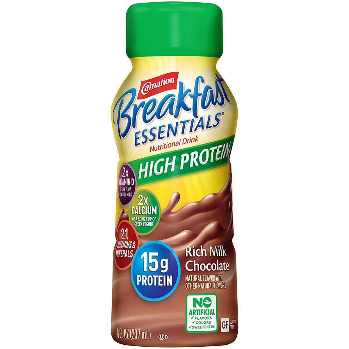 Nestle Clinical Nutritional - Oral Supplement Carnation Breakfast Essentials® High Protein Rich Chocolate Flavor Liquid 8 oz. Bottle [24/CS]