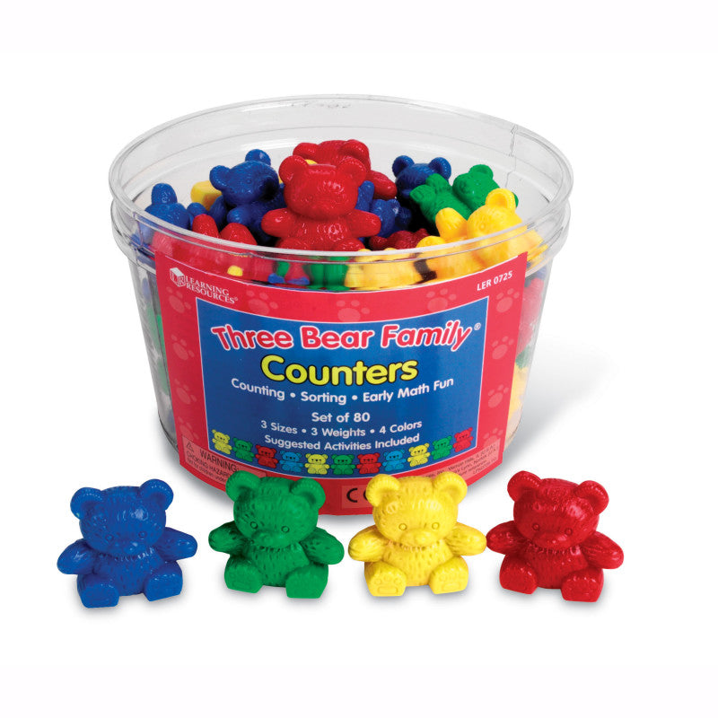 LEARNING RESOURCES - Three Bear Family® Counters Basic Set, Set of 80