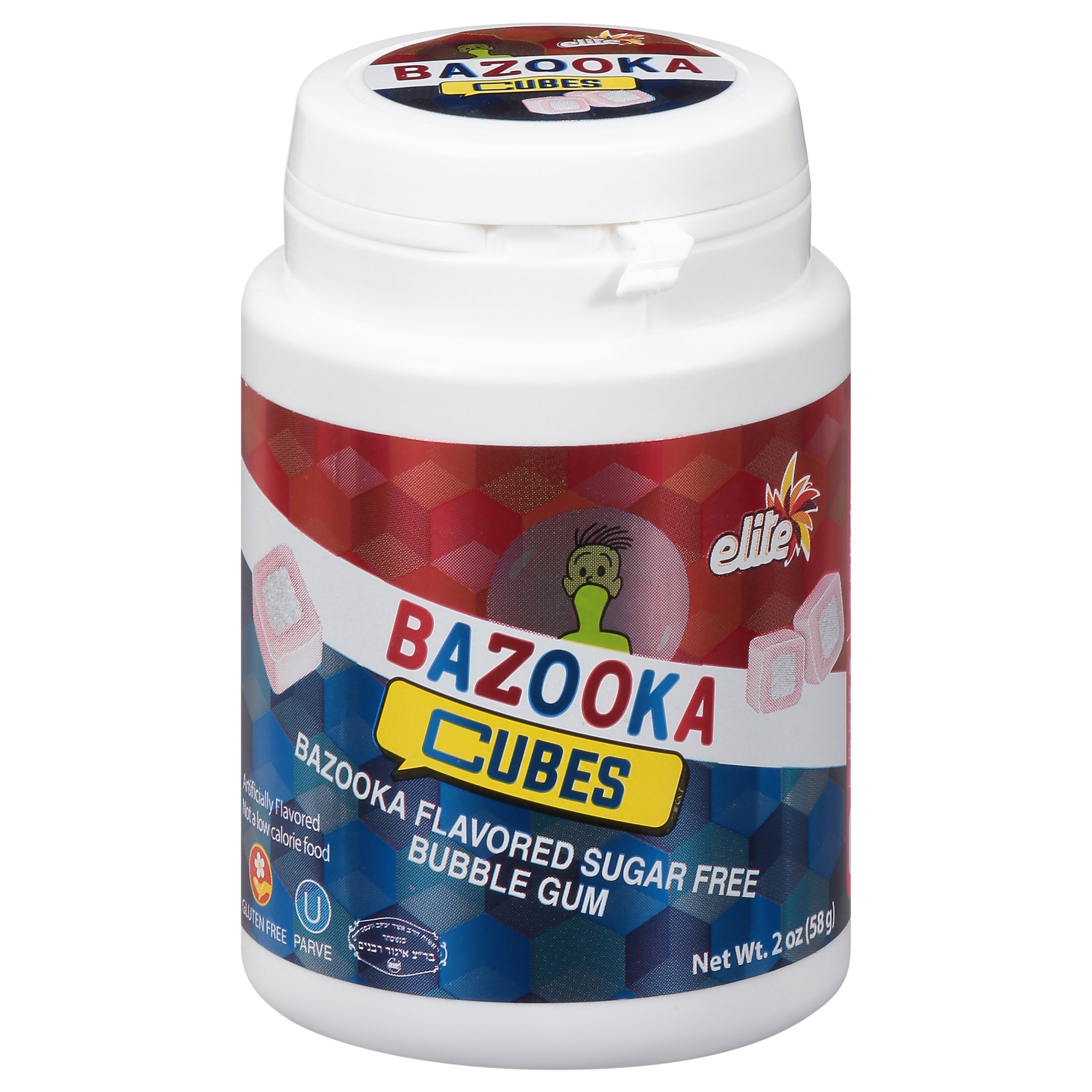 Elite Cubes Sugar Free Bazooka Bubble Gum 2 oz - Case of 12