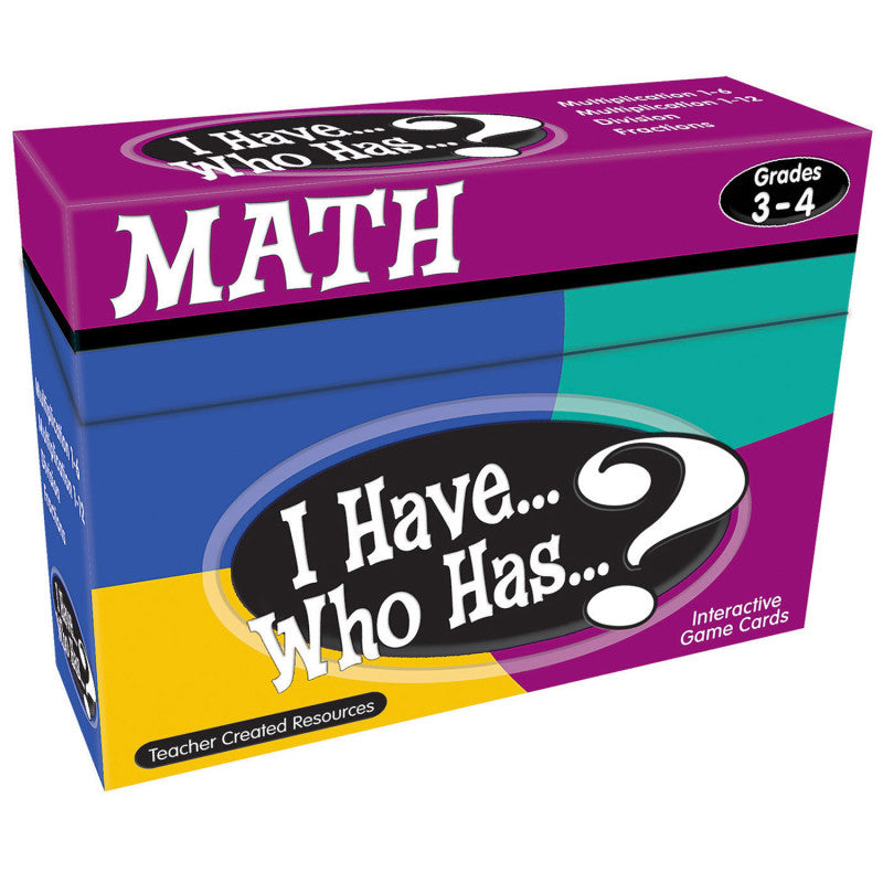 TEACHER CREATED RESOURCES - I Have, Who Has Math Game, Grade 3-4