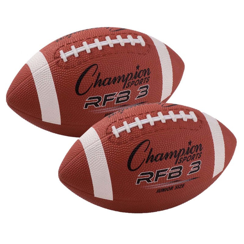 CHAMPION SPORTS - Rubber Football, Junior Size, Pack of 2
