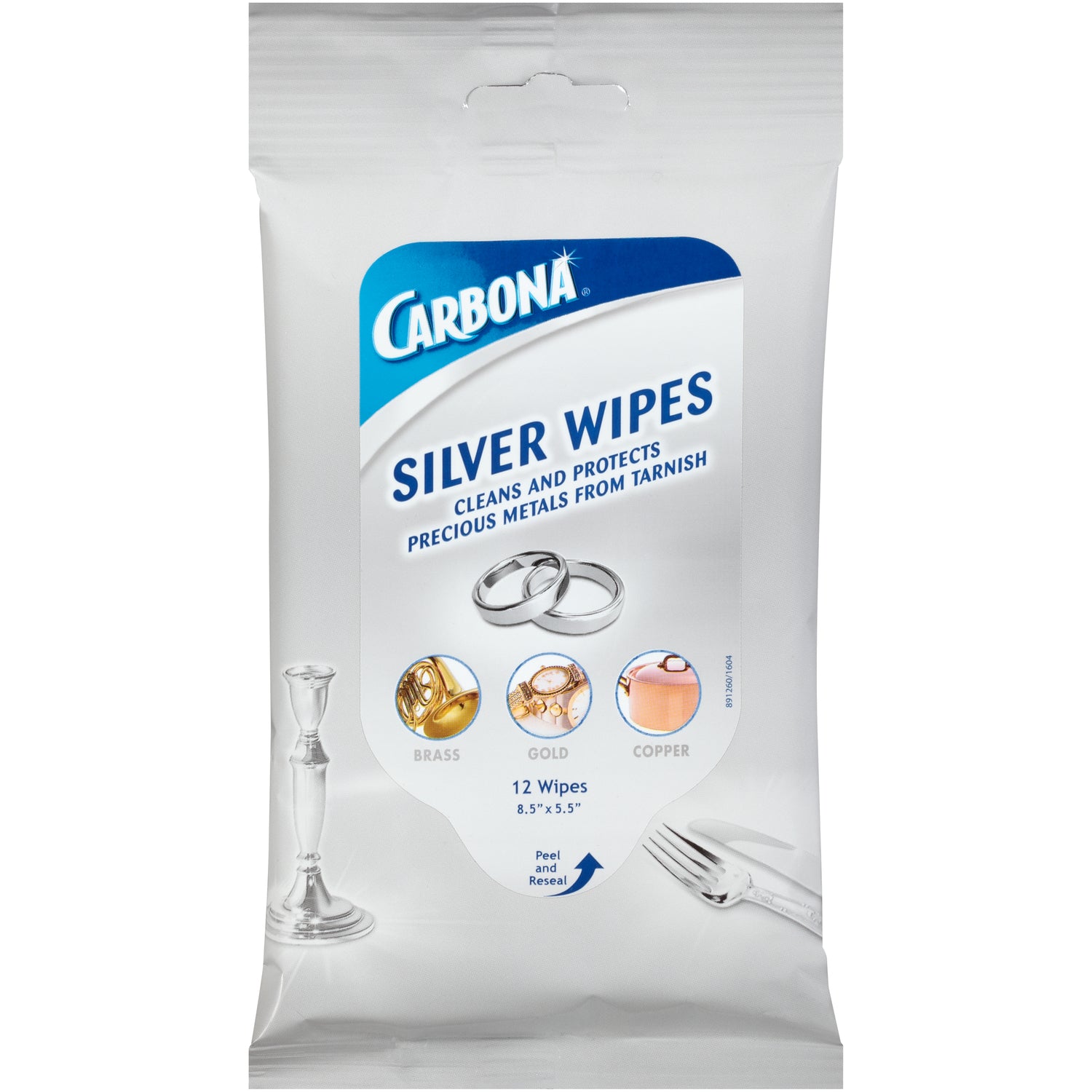 Carbona No Scent Metal Polish 12 wipes Wipes - Case of 10
