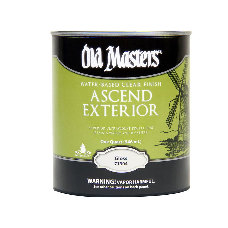 OLD MASTERS - Old Masters Ascend Exterior Gloss Clear Water-Based Finish 1 qt - Case of 4