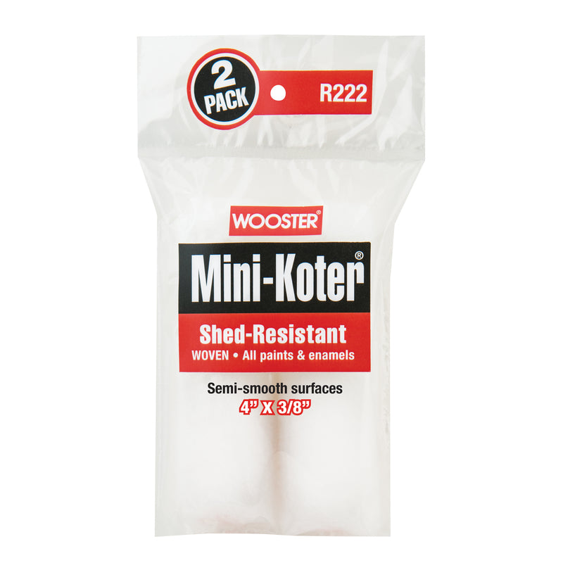 WOOSTER - Wooster Mini-Koter Fabric 4 in. W X 3/8 in. Mini Paint Roller Cover 2 pk