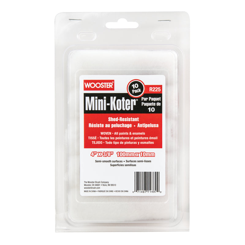 WOOSTER BRUSH - Wooster Mini-Koter Fabric 4 in. W X 3/8 in. Mini Paint Roller Cover 10 pk