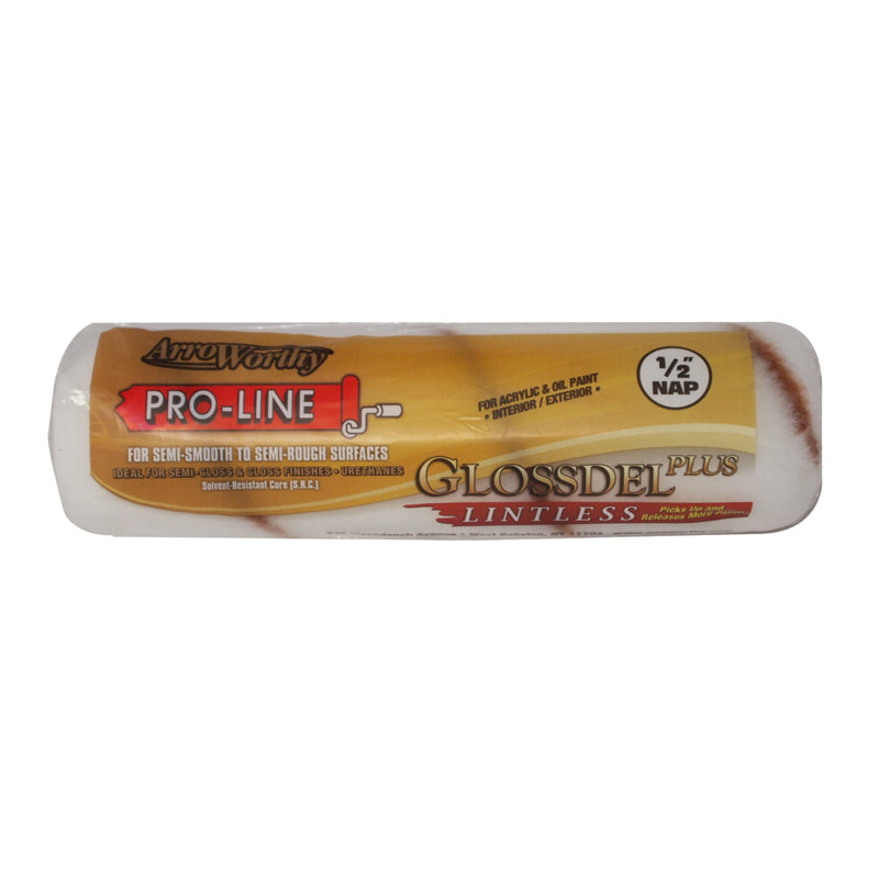 ARROWORTHY - ArroWorthy Glossdel Plus Synthetic Blend 9 in. W X 1/2 in. Regular Paint Roller Cover 1 pk