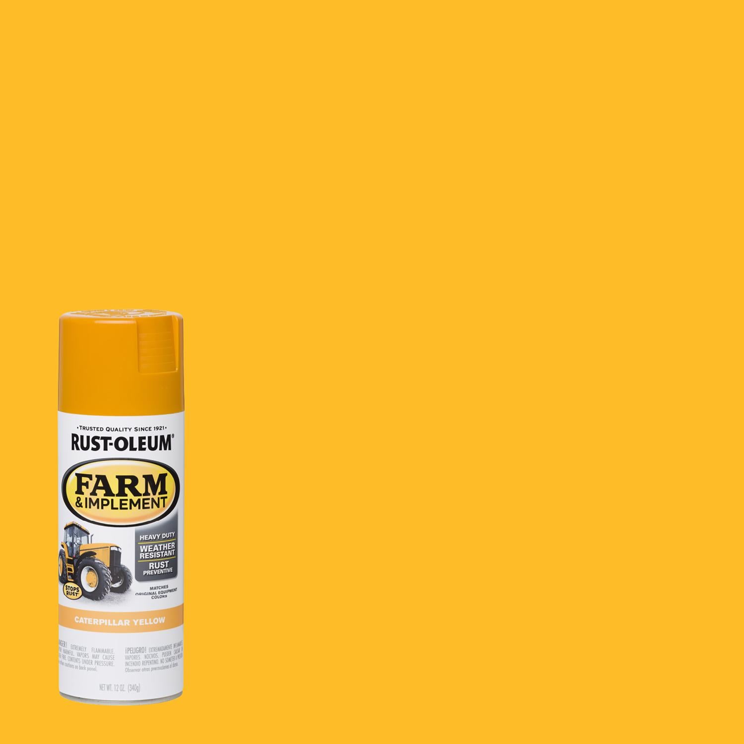 Rust-Oleum Indoor and Outdoor Gloss Caterpillar Yellow Oil-Based Farm & Implement 12 oz - Case of 6