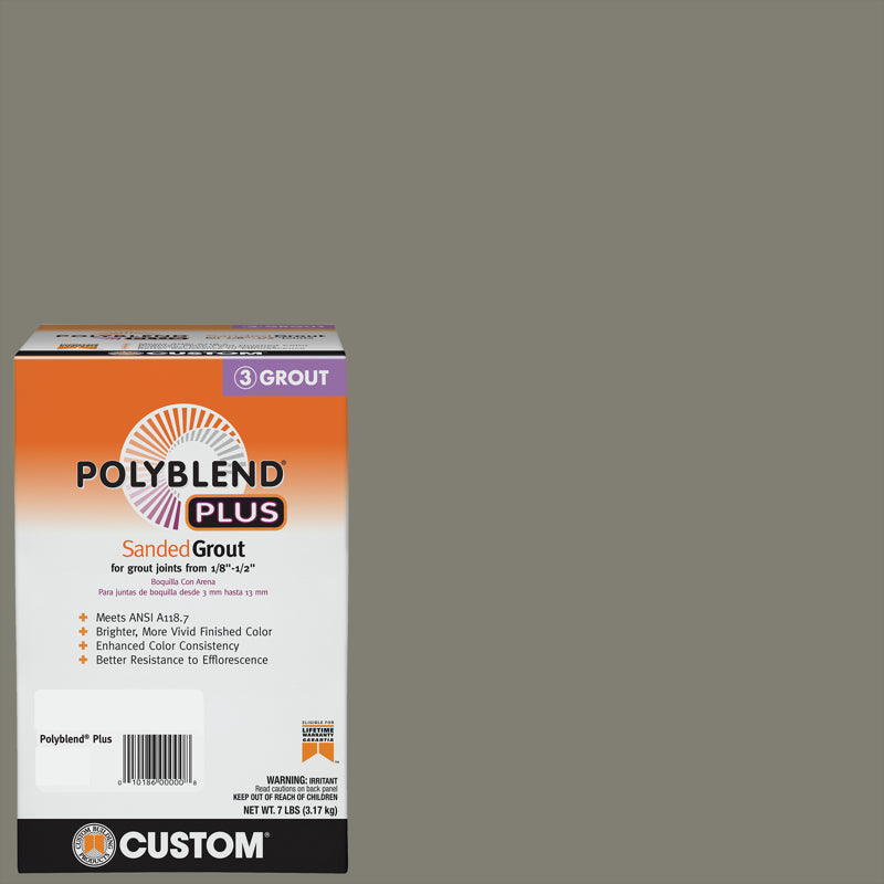 CUSTOM BUILDING PRODUCTS - Custom Building Products Polyblend Plus Indoor and Outdoor Natural Gray Sanded Grout 7 lb