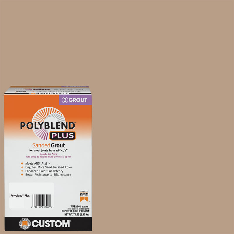 CUSTOM BUILDING PRODUCTS - Custom Building Products Polyblend Plus Indoor and Outdoor Haystack Sanded Grout 7 lb