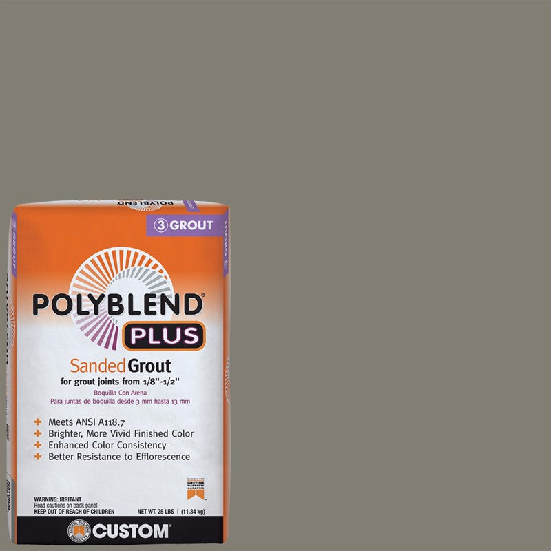CUSTOM BUILDING PRODUCTS - Custom Building Products Polyblend Plus Indoor and Outdoor Natural Gray Sanded Grout 25 lb