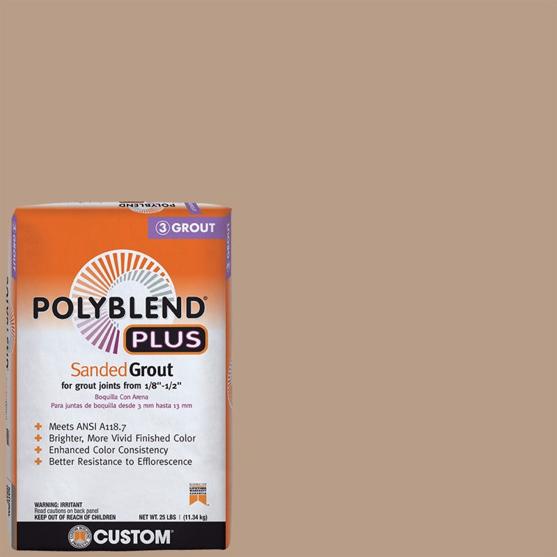 CUSTOM BUILDING PRODUCTS - Custom Building Products Polyblend Plus Indoor and Outdoor Haystack Sanded Grout 25 lb