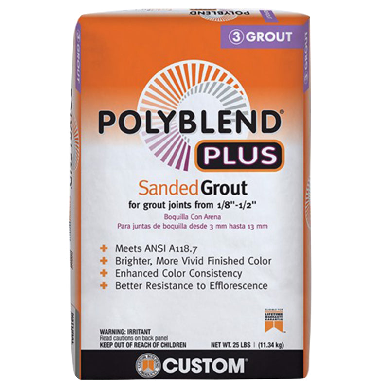 CUSTOM BUILDING PRODUCTS - Custom Building Products Polyblend Plus Indoor and Outdoor Arctic White Sanded Grout 25 lb