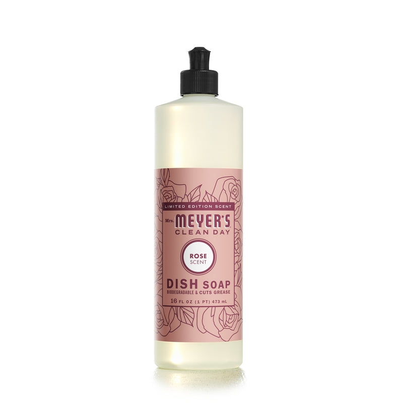 MRS. MYERS - Mrs. Meyer's Clean Day Rose Scent Liquid Dish Soap 16 oz 1 pk - Case of 6