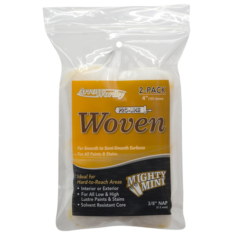 ARROWORTHY - ArroWorthy Pro-Line Woven 4 in. W X 3/8 in. Mini Paint Roller Cover 2 pk - Case of 12