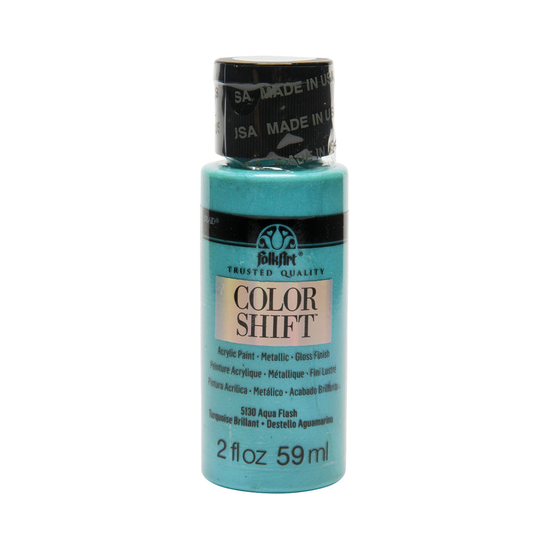 FOLKART - FolkArt Color Shift Metallic Aqua Flash Hobby Paint 2 oz - Case of 3
