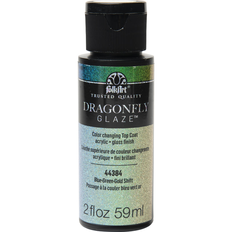 FOLKART - FolkArt Dragonfly Glaze Blue-Green-Gold Hobby Paint 2 oz - Case of 3