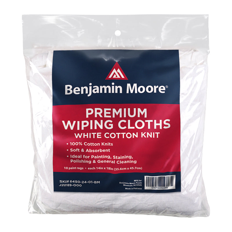 BENJAMIN MOORE - Benjamin Moore Cotton Knit Wiping Rags 14 in. W X 18 in. L 10 ct - Case of 24