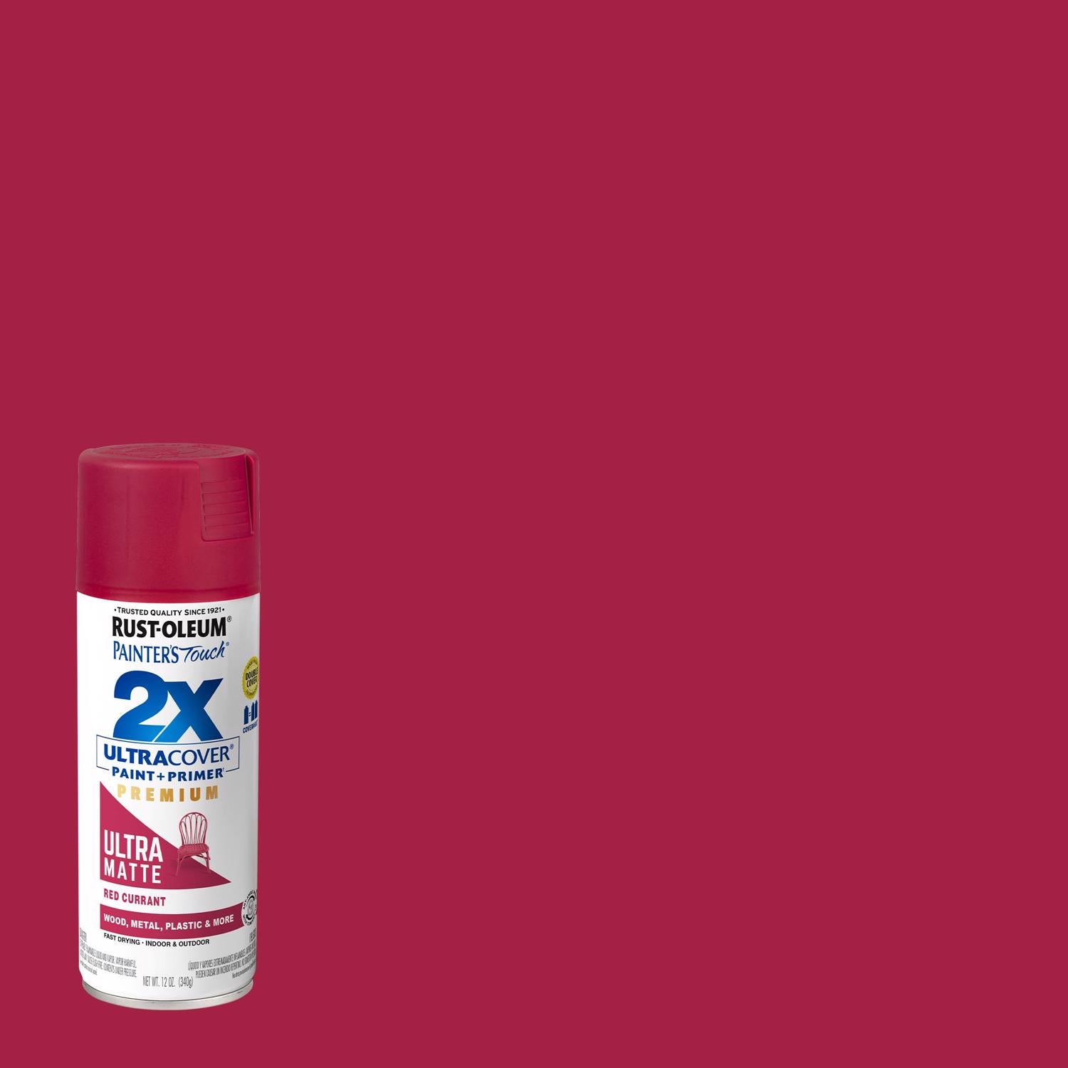 Rust-Oleum Painter's Touch 2X Ultra Cover Matte Red Currant Paint+Primer Spray Paint 12 oz - Case of 6
