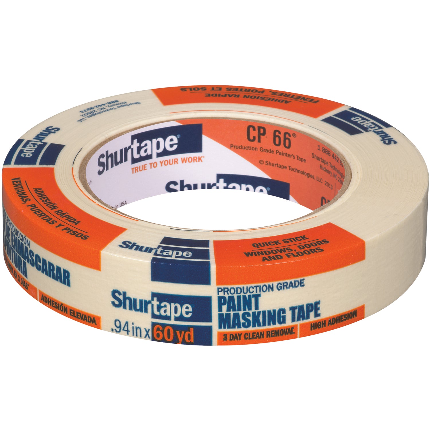 Shurtape 0.94 in. W X 60 yd L Tan High Strength Painter's Tape 1 pk - Case of 36