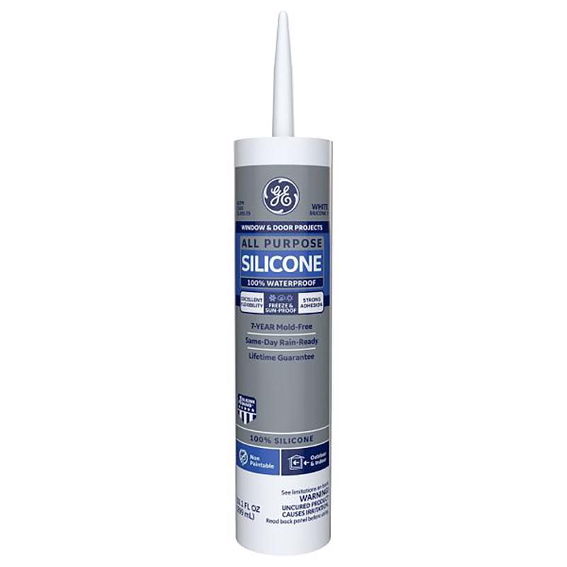 SILICONE I - GE Window & Door White Silicone 1 Window and Door Caulk Sealant 10.1 oz - Case of 12