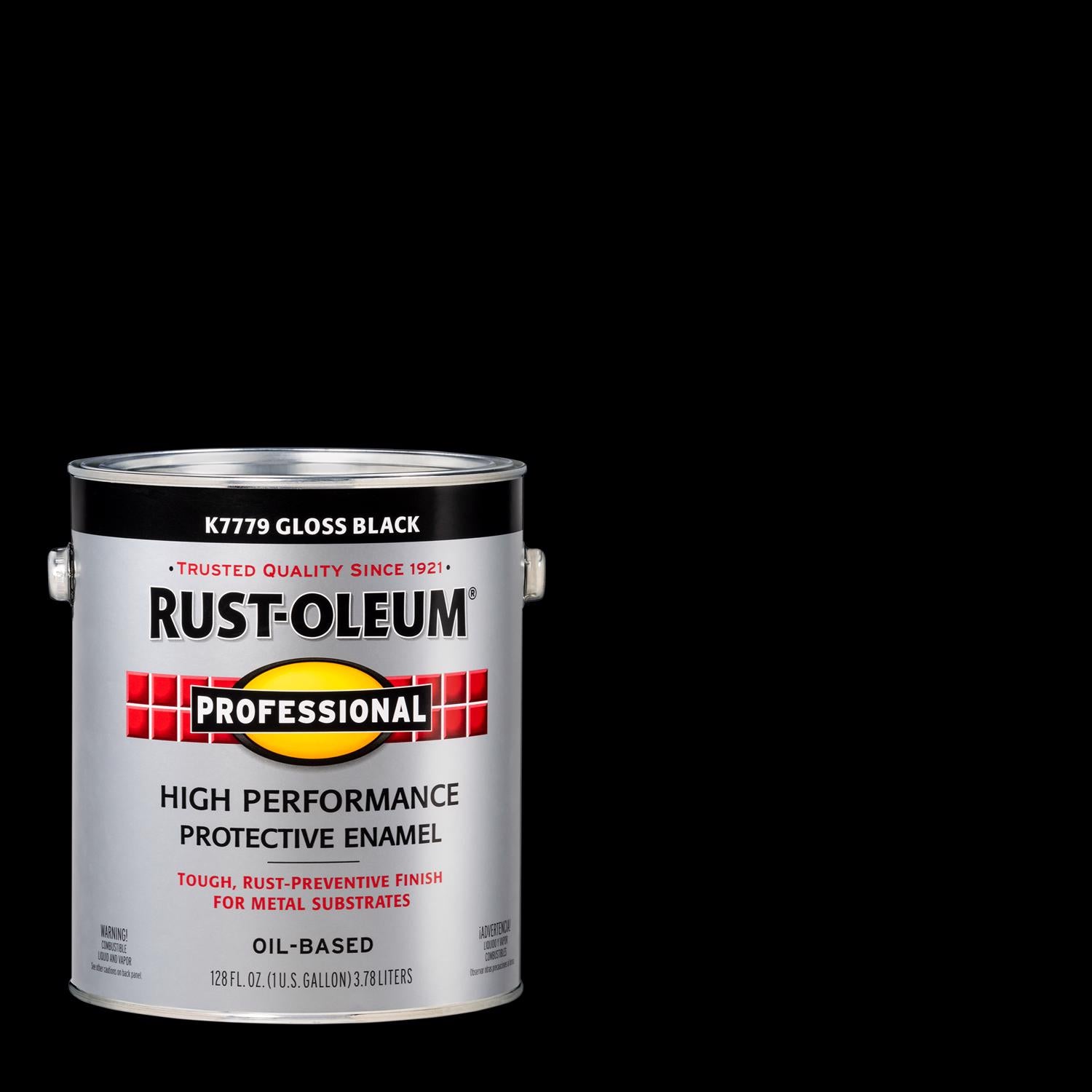 Rust-Oleum Professional Indoor and Outdoor Gloss Black Oil-Based Enamel Protective Paint 1 gal - Case of 2