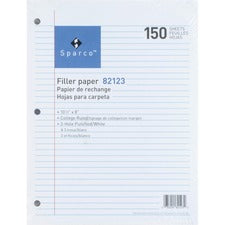 Sparco 3-hole Punched Filler Paper [PAPER;FILLER;CLG;10.5X8;150-PK]