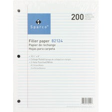 Sparco 3-hole Punched Filler Paper [PAPER;FILLER;CLG;10.5X8;200-PK]