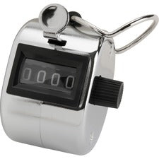 Sparco Finger Ring Tally Counter - 4 Digit - Finger Ring - Handheld - Chrome Plated Steel - Silver [COUNTER;TALLY;W/FINGER RING-EA]