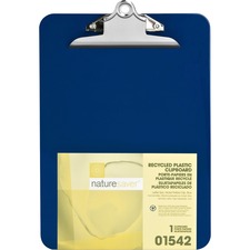Nature Saver Recycled Plastic Clipboards - 1" Clip Capacity - 8 1/2" x 12" - Heavy Duty - Plastic - Blue - 1 Each