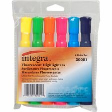 Integra Chisel Desk Liquid Highlighters [HIGHLIGHTER;DESK;CHISEL;6PK-ST]