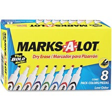 Avery&reg; Marks A Lot Desk-Style Dry-Erase Markers [MARKER;DRYERASE;CHISEL;8PK-BX]