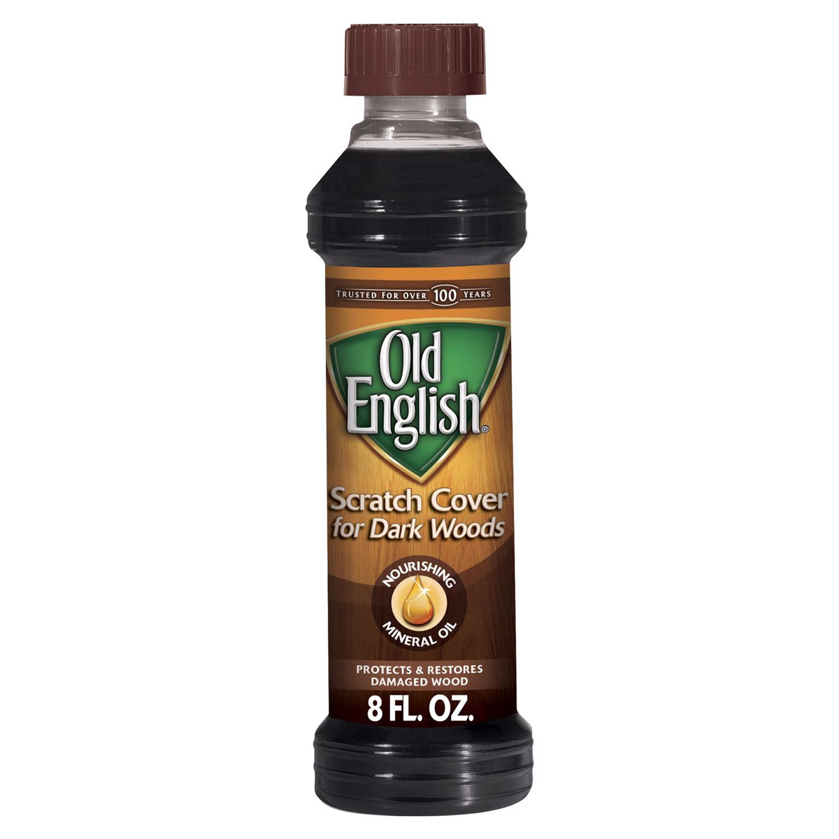 Old English No Scent Scratch Cover Polish Dark Wood 8 oz Liquid - Case of 6