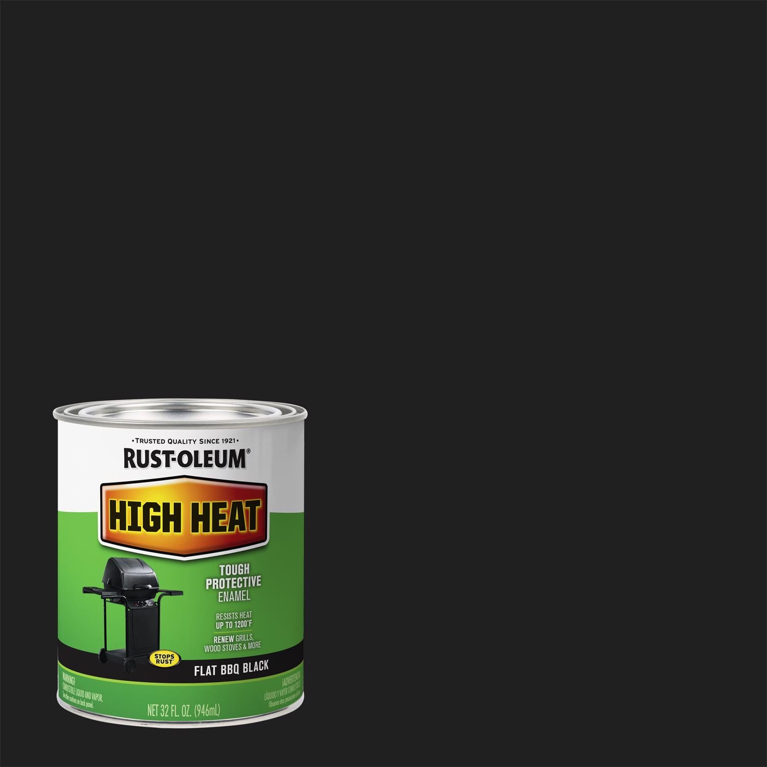 Rust-Oleum Specialty Flat BBQ Black Oil-Based High Heat Enamel 1 qt - Case of 2