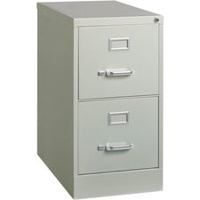 Lorell Fortress Series 26-1/2" Commercial-Grade Vertical File Cabinet [FILE;VRT;2DR;26.5";LTR;GY-EA]