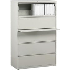 Lorell Fortress Series Lateral File w/Roll-out Posting Shelf [FILE;LAT;5DR;36";GY-EA]