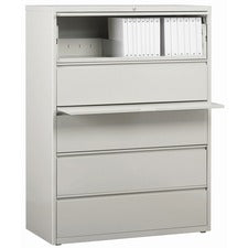 Lorell Fortress Series Lateral File w/Roll-out Posting Shelf [FILE;LAT;5DR;42";GY-EA]