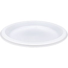 Genuine Joe 10-1/4" Large Plastic Plates - Disposable - 10.3" Diameter - Warm White - Plastic Body - 125 / Pack
