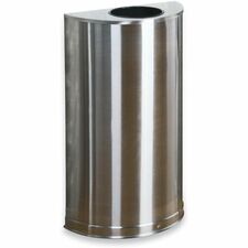 Rubbermaid Commercial 12 Gallon Half Round Steel Receptacle [RECEPTACLE;HLFRND;12GAL;SS-EA]