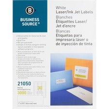 Business Source Bright White Premium-quality Address Labels [LABEL;IJ/LSR;1X2.6;WE;3000-PK]