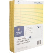 Business Source Micro-Perforated Legal Ruled Pads [PAD;LEGAL;8.5X11.75;50SH;CA-DZ]