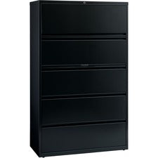 Lorell Fortress Series Lateral File w/Roll-out Posting Shelf [FILE;LAT;5DR;42";BK-EA]