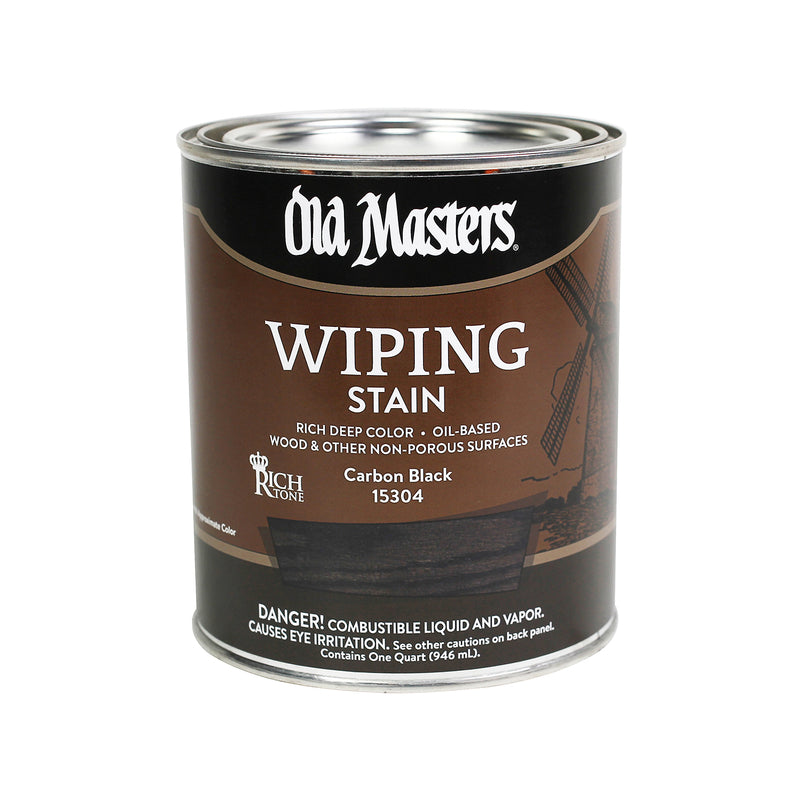 OLD MASTERS - Old Masters Semi-Transparent Carbon Black Oil-Based Wiping Stain 1 qt - Case of 4