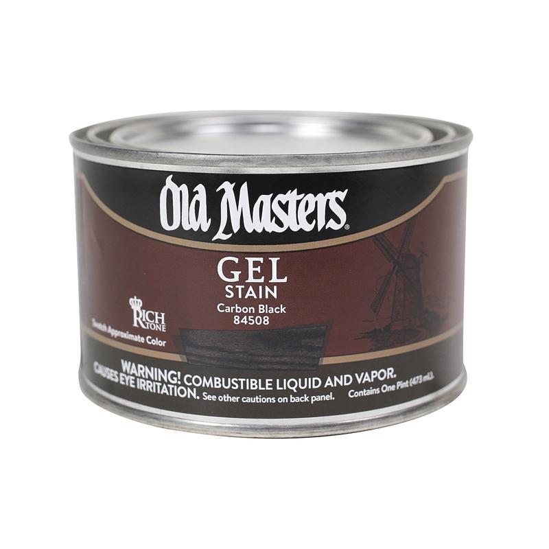 OLD MASTERS - Old Masters Semi-Transparent Carbon Black Oil-Based Alkyd Gel Stain 1 pt - Case of 4