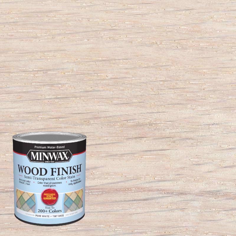 MINWAX - Minwax Wood Finish Water-Based Semi-Transparent Pure White Tint Base Wood Stain 1 qt - Case of 4
