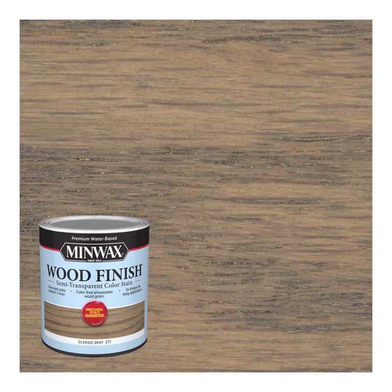 MINWAX - Minwax Wood Finish Semi-Transparent Classic Gray Water-Based Acrylic Emulsion Wood Finish 1 qt