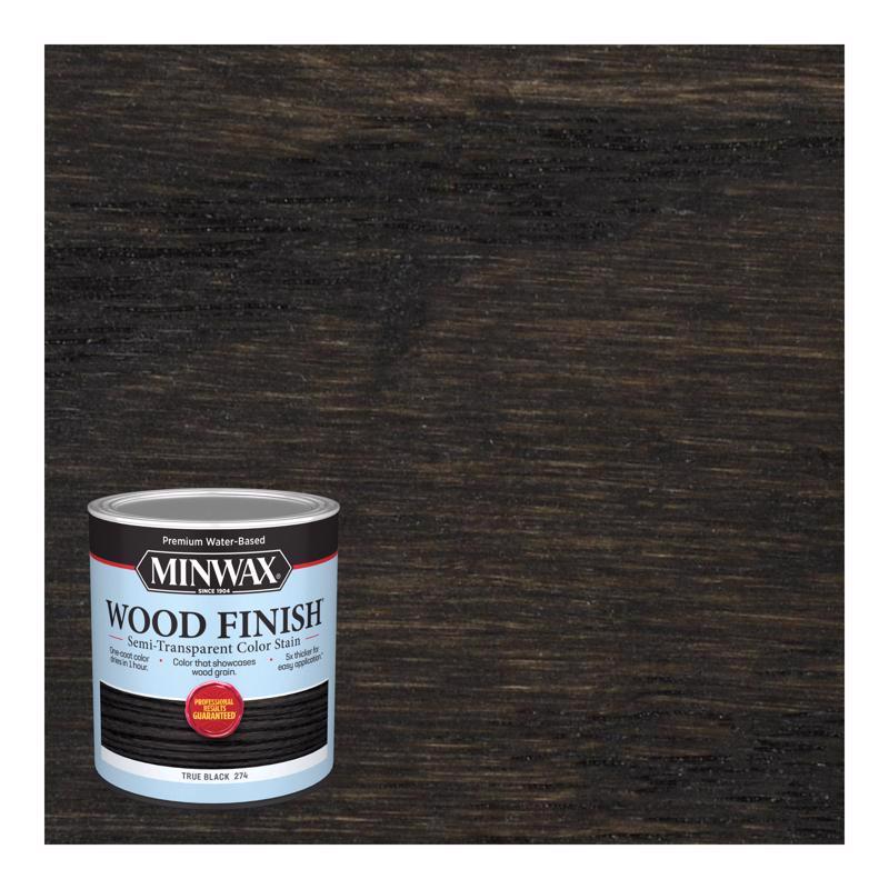 MINWAX - Minwax Wood Finish Semi-Transparent True Black Water-Based Acrylic Emulsion Wood Finish 1 qt