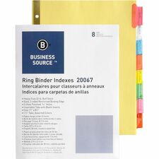 Business Source Reinforced Insertable Tab Indexes [DIVIDERS;INSERT;8-TAB;MULTI-ST]