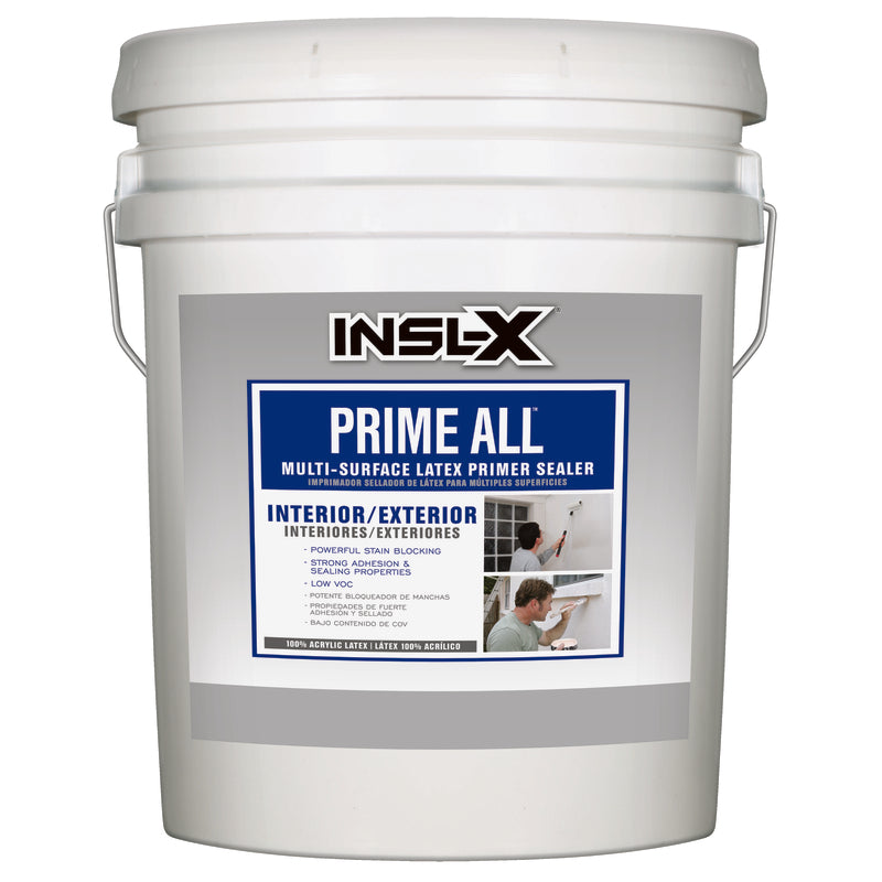 INSL-X - Insl-X Prime All White Flat Water-Based Acrylic Latex Multi-Surface Latex Primer Sealer 5 gal