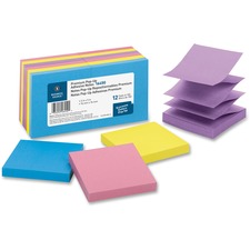 Business Source Reposition Pop-up Adhesive Notes [NOTES;POPUP;3X3;12PK;XTREME-PK]